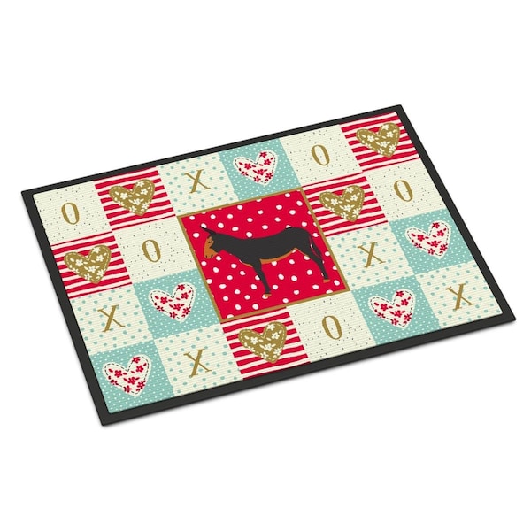 Carolines Treasures 18 x 27 in. Catalan Donkey Love Indoor or Outdoor Mat CK5282MAT - main